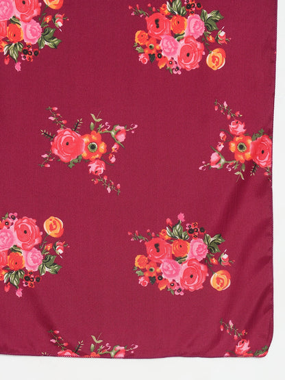 Women's Floral Printed Maxi Dress with Dupatta